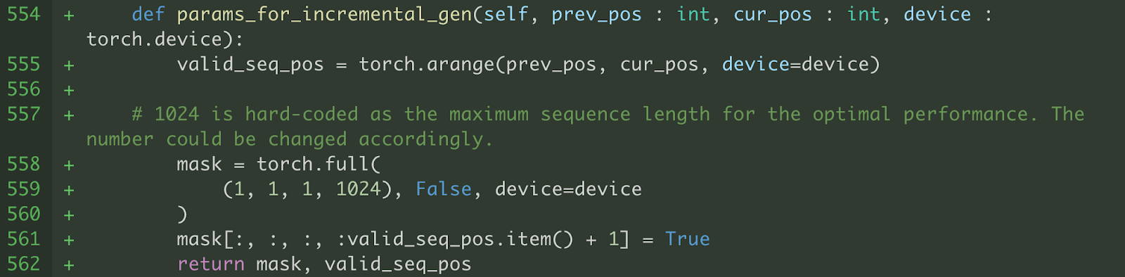 Helper function to generate valid_seq_pos and mask