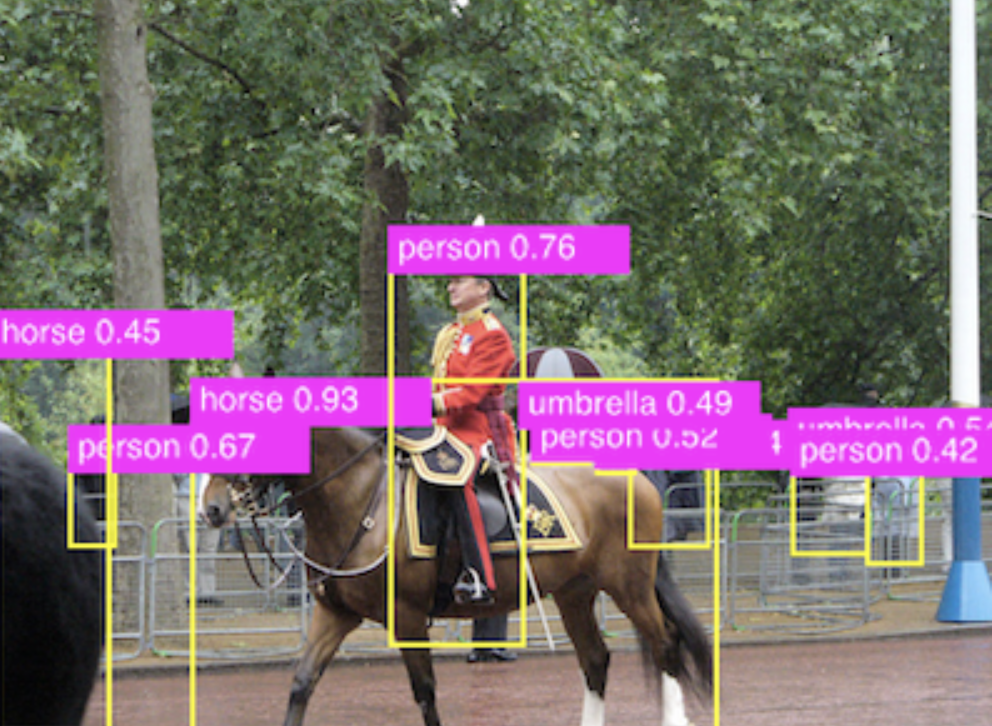 PyTorch YOLOv5 on iOS, example with a horse and a rider